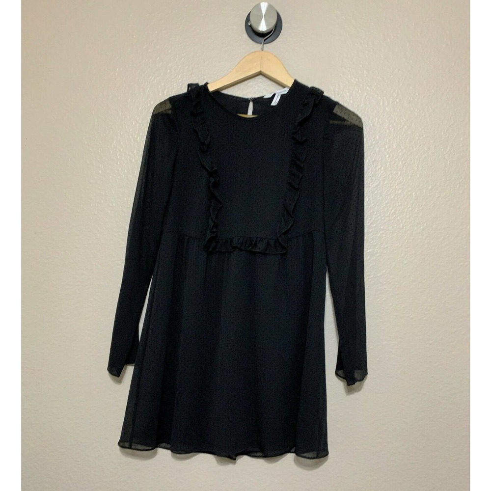 BCBGeneration Size XXS Ruffled Swiss Dot Dress - Picture 4 of 11